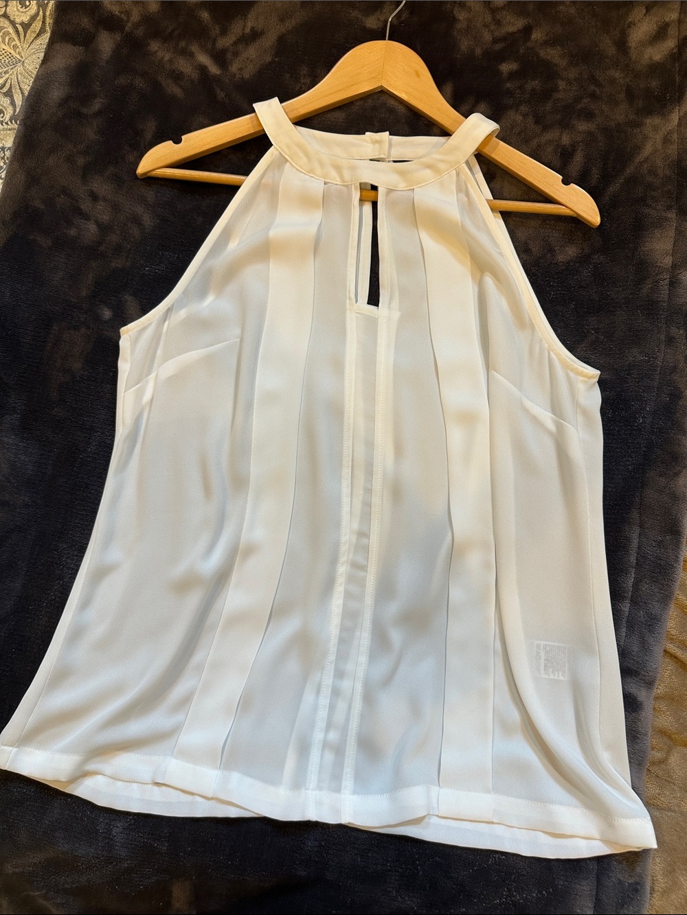 Banana Republic Factory White sheer Pleated Halter Camisole